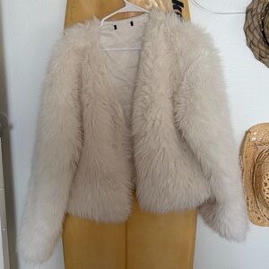 Cream Faux Fur Jacket